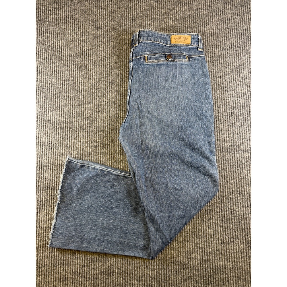 Signature by Levi Strauss Womens Jeans 12 Blue Flare Stretch Mid Rise Trouser‎
